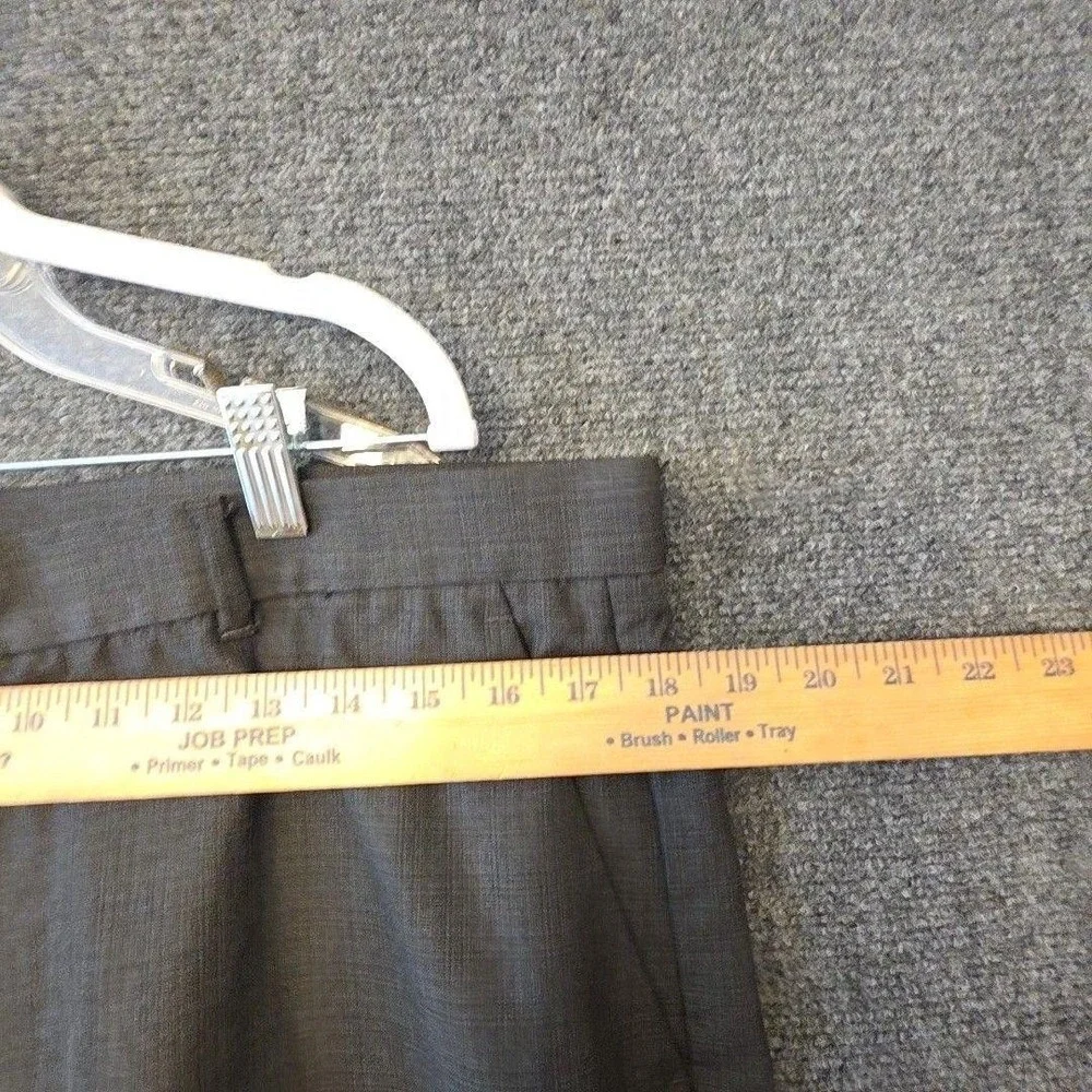 Saddlebred Perry Ellis Suit Mens 44R 36x32 Gray Check Slim Stretch 2 Piece Set